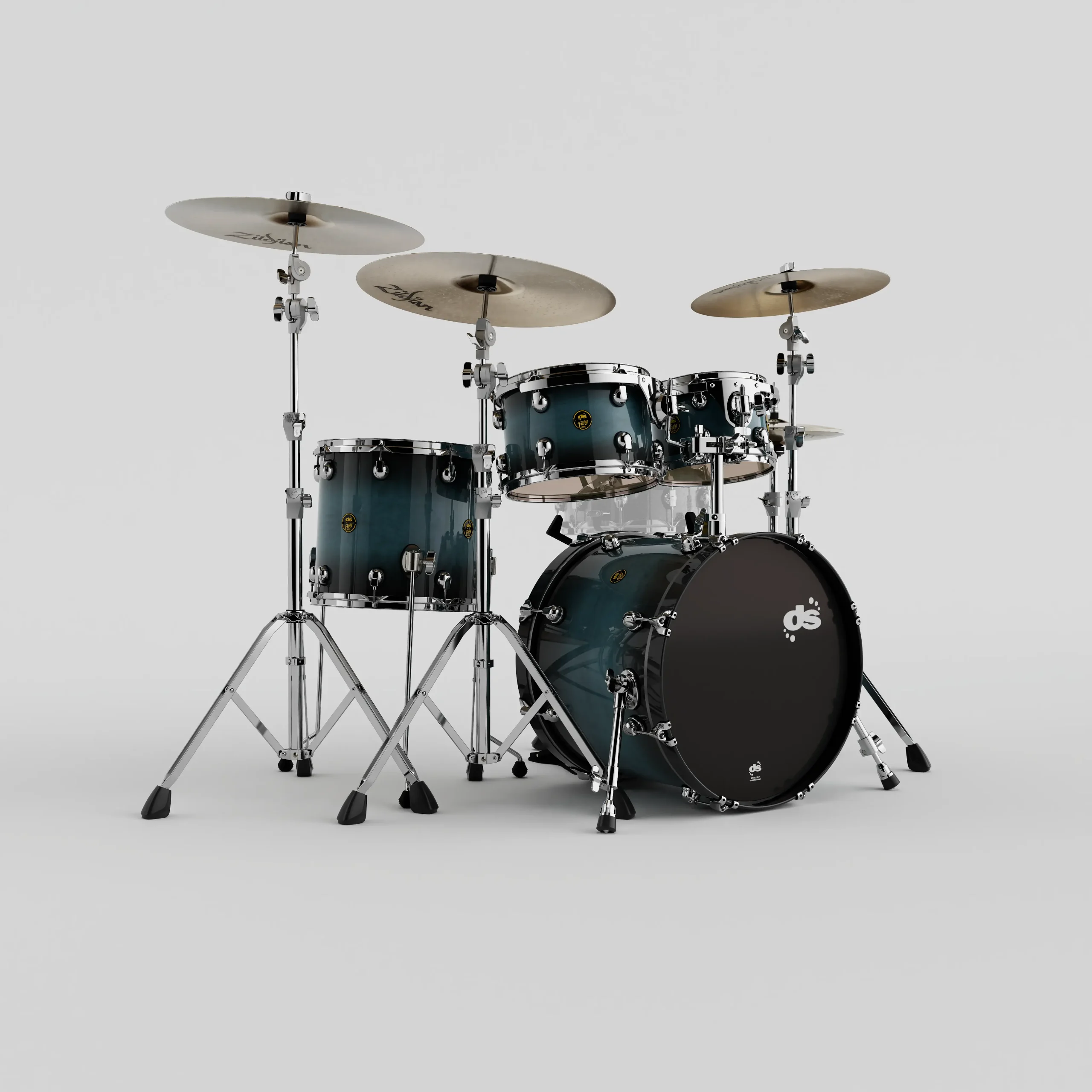 DS Drum Fury FY-CLUB-T-PBT petrol burst batterie acoustique erable Station-Music Montgermont Rennes
