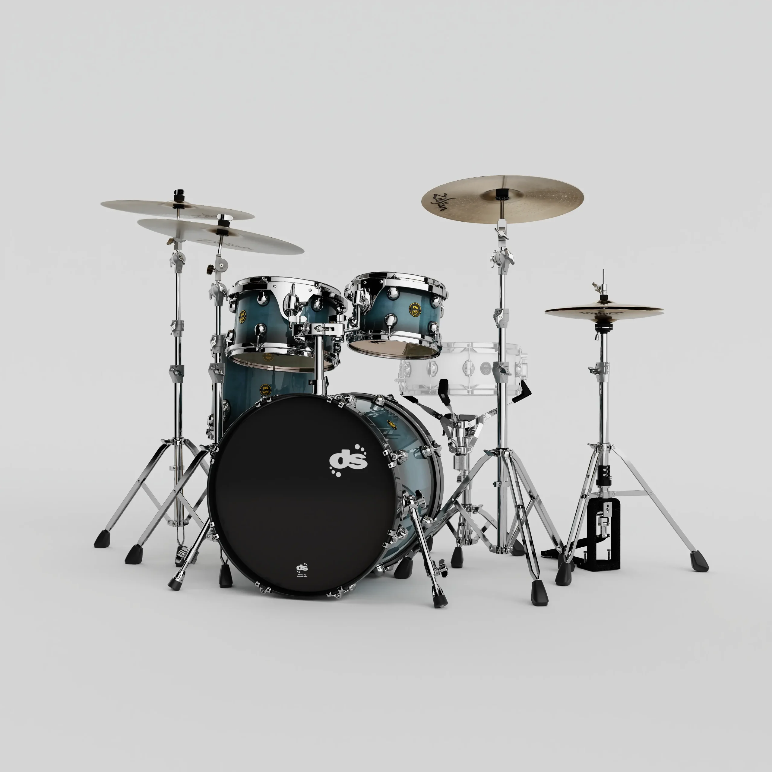 DS Drum Fury FY-CLUB-T-PBT petrol burst batterie acoustique erable Station-Music Montgermont Rennes
