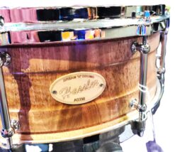 caisse claire Marc Hassler douves de noyer artisanal made in france Station-Music Montgermont Rennes Batterie musique14x5,5