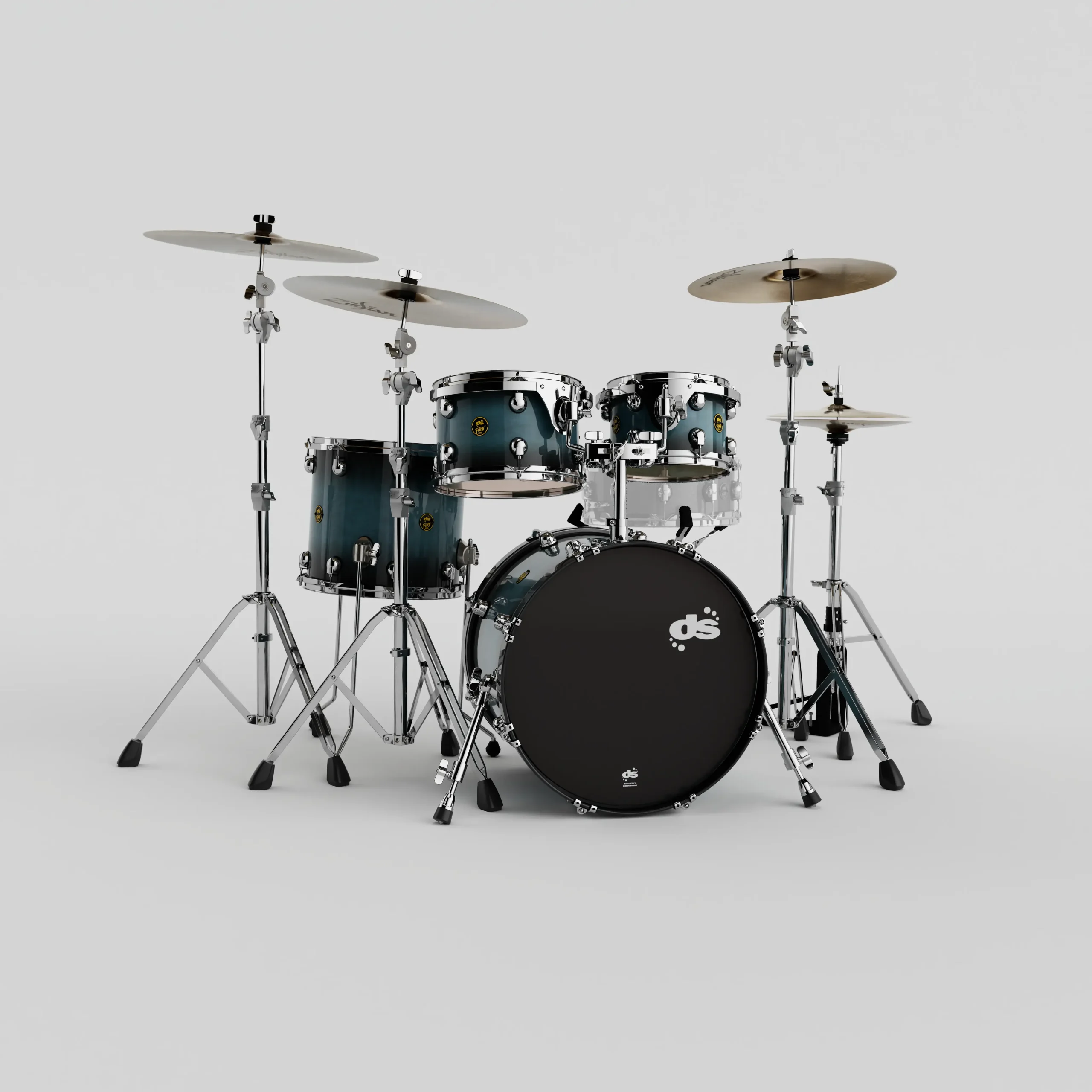 DS Drum Fury FY-CLUB-T-PBT petrol burst batterie acoustique erable Station-Music Montgermont Rennes