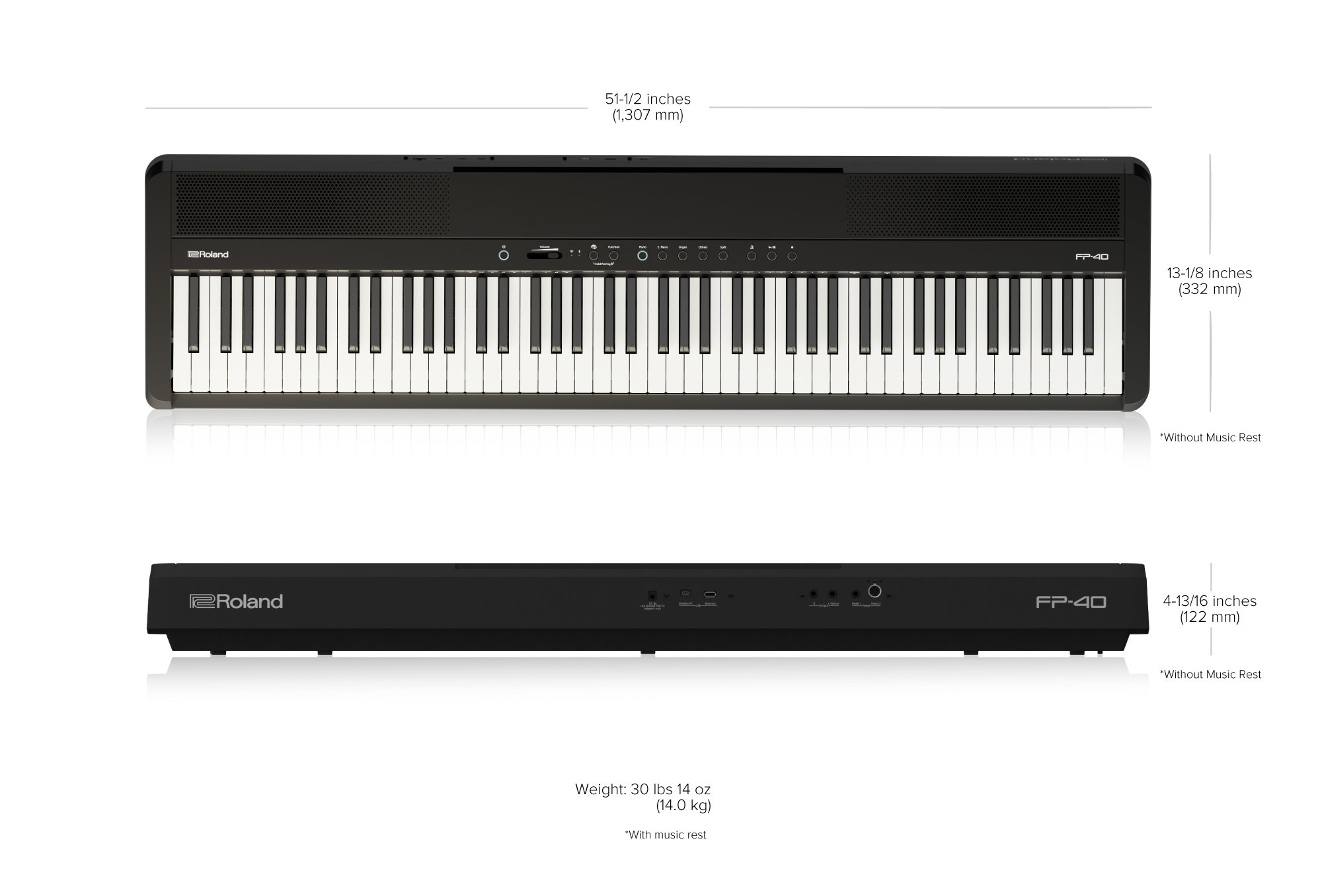 FP-40-BKClavier Roland piano numerique supernatural Station-musique Rennes Montgermont