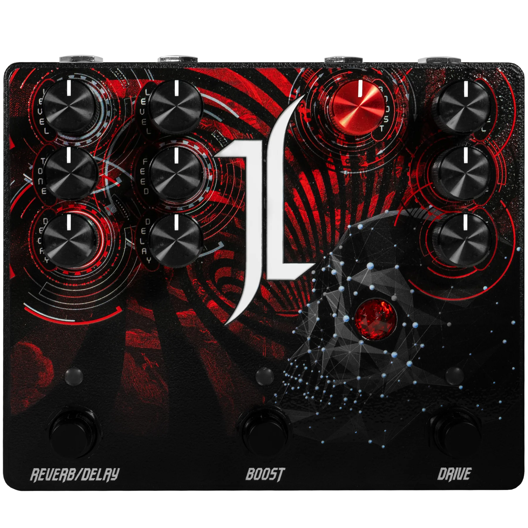 1 Allpedal Devil's Triad Jeff Loomis pedale multi-effets guitare distorsion delay reverb boost magasin de musique Station Music rennes montgermont