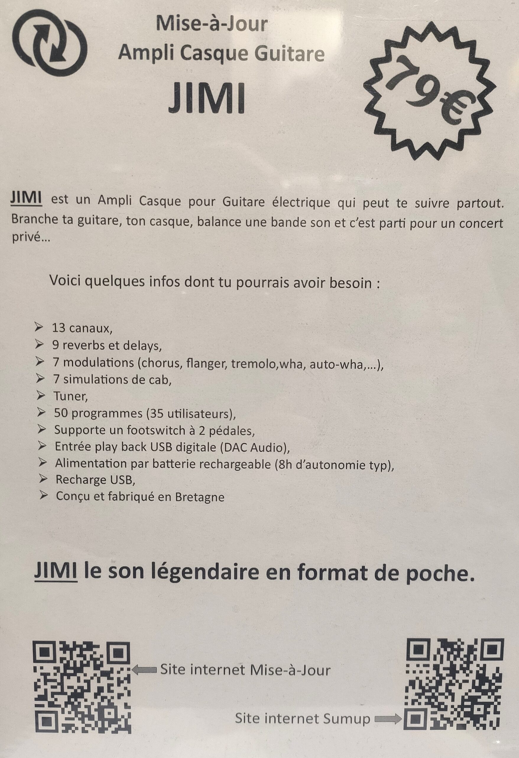 Ampli casque Guitare Jimi Mise-a-jour Made in Bretagne Station-Music Rennes Montgermont